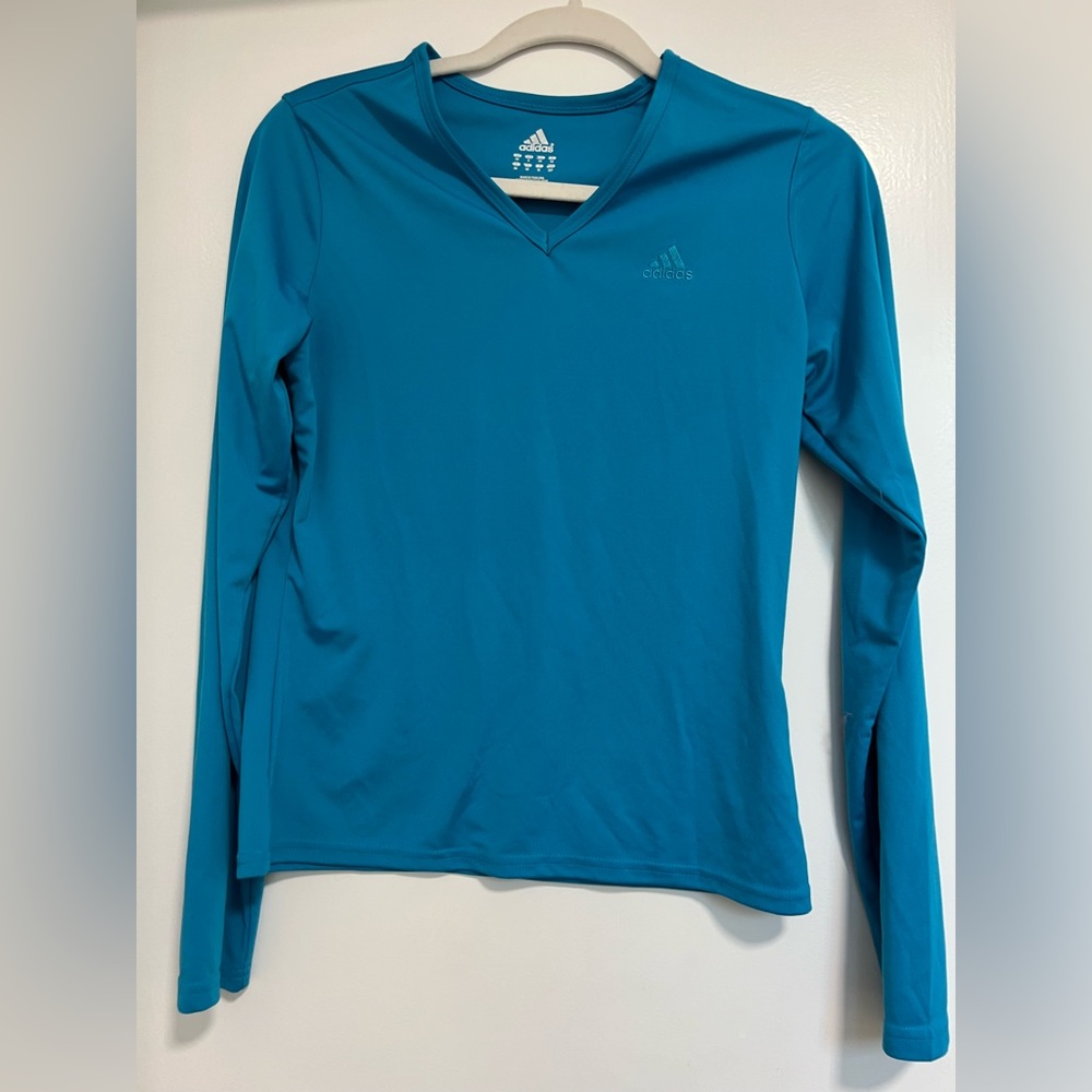 Adidas size small bright blue workout shirt(performance wear)
